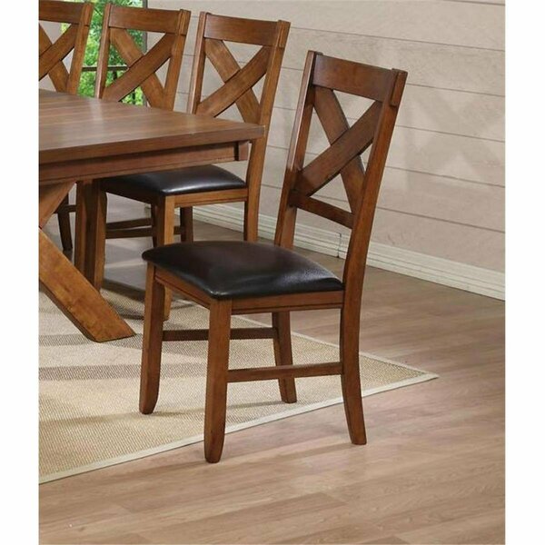 Acme Furniture Industry Appollo Dining Side Chairs in Distressed Oak, 2PK 70003